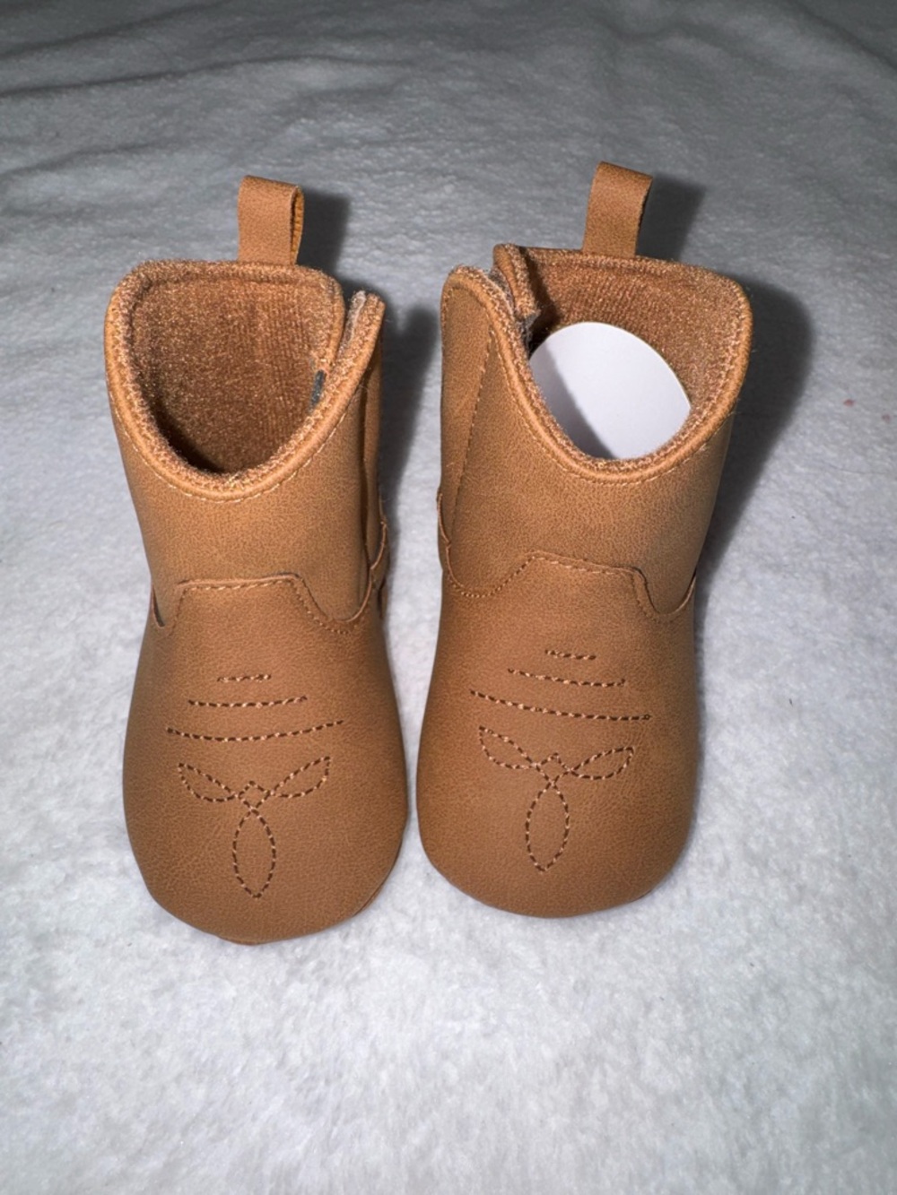 Carter's Tan Faux-Leather Baby Pull-On Booties
